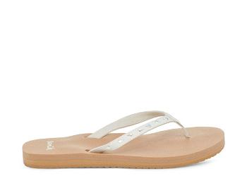 Sanuk Yoga Joy Bling Rhinestone Women's Sandals White / Brown | Canada 164TCE